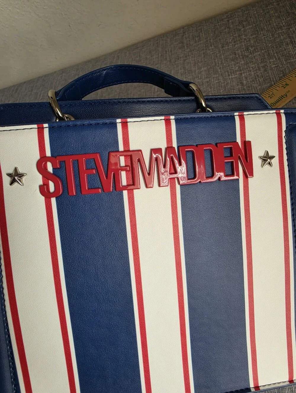 🇺🇲 Steve Madden Bevlynn Red White Blue Stripe Satchel Crossbody Patriotic